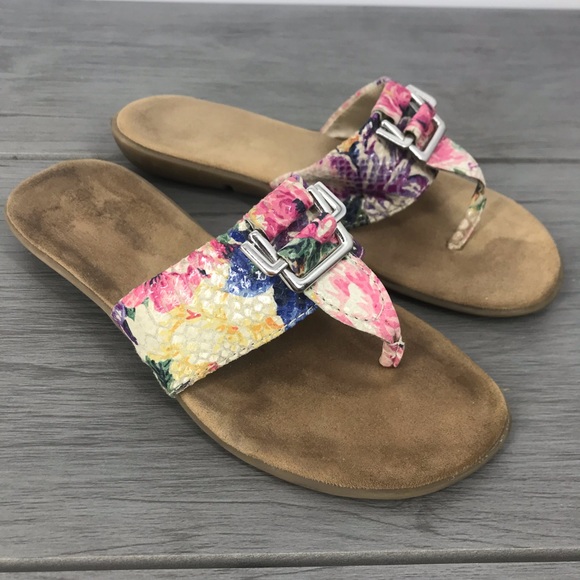 🖤Aerosoles Savvy leather sandals flip flops 8.5 - Picture 3 of 8